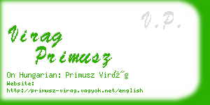 virag primusz business card